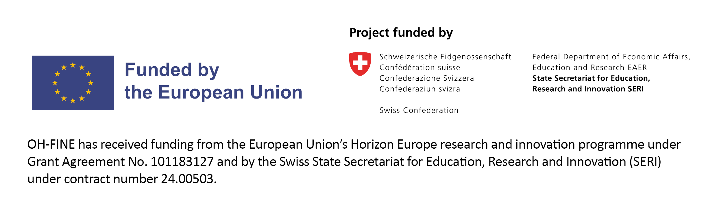OH-FINE Funded by the European Union's Horizon research and innovation programme and the Swiss State Secretariate for Education, Research and Innovation